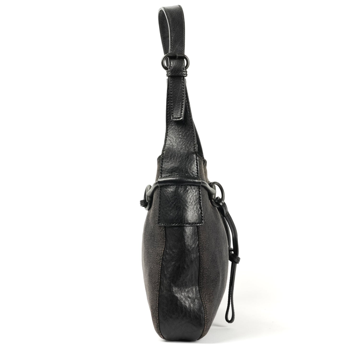 Gucci Horsebit Shoulder Bag - Black GG Monogram with Leather Trim - St. Luxe