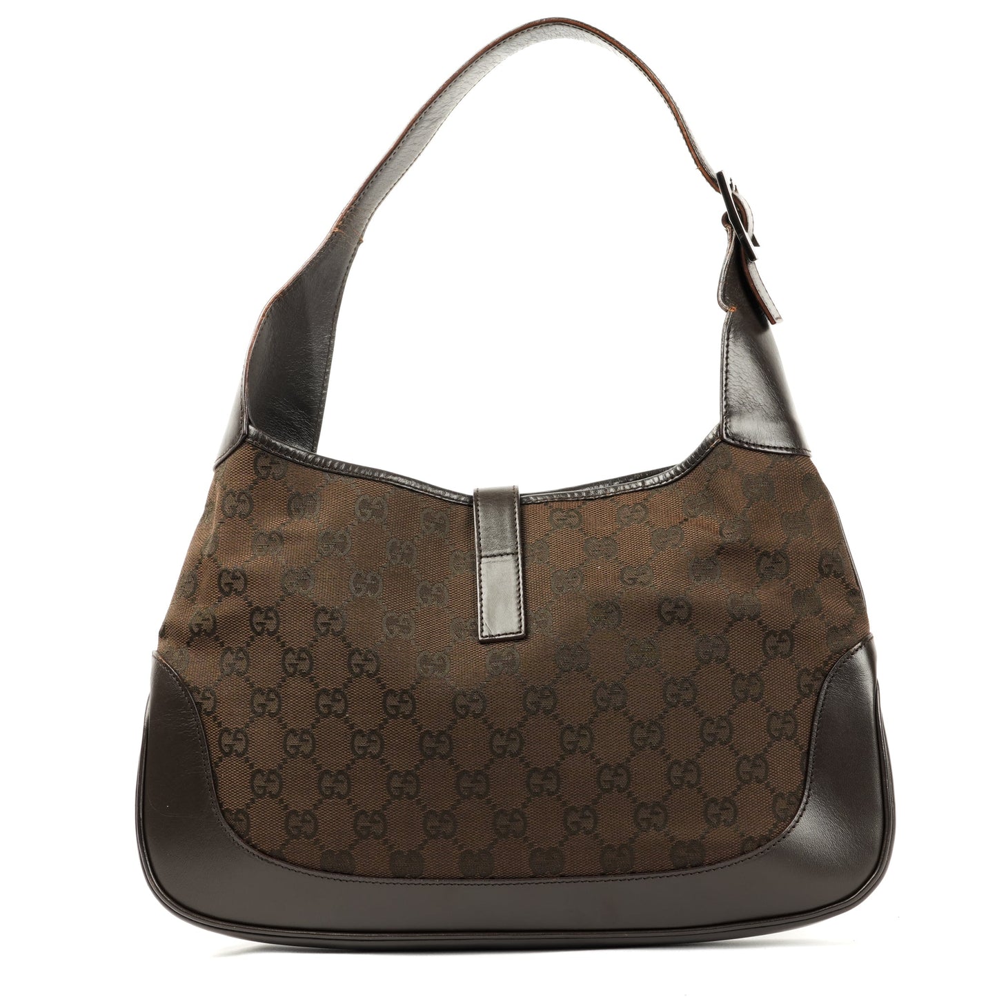 Gucci Jackie Brown GG Canvas Shoulder Bag - Silver Hardware - St. Luxe