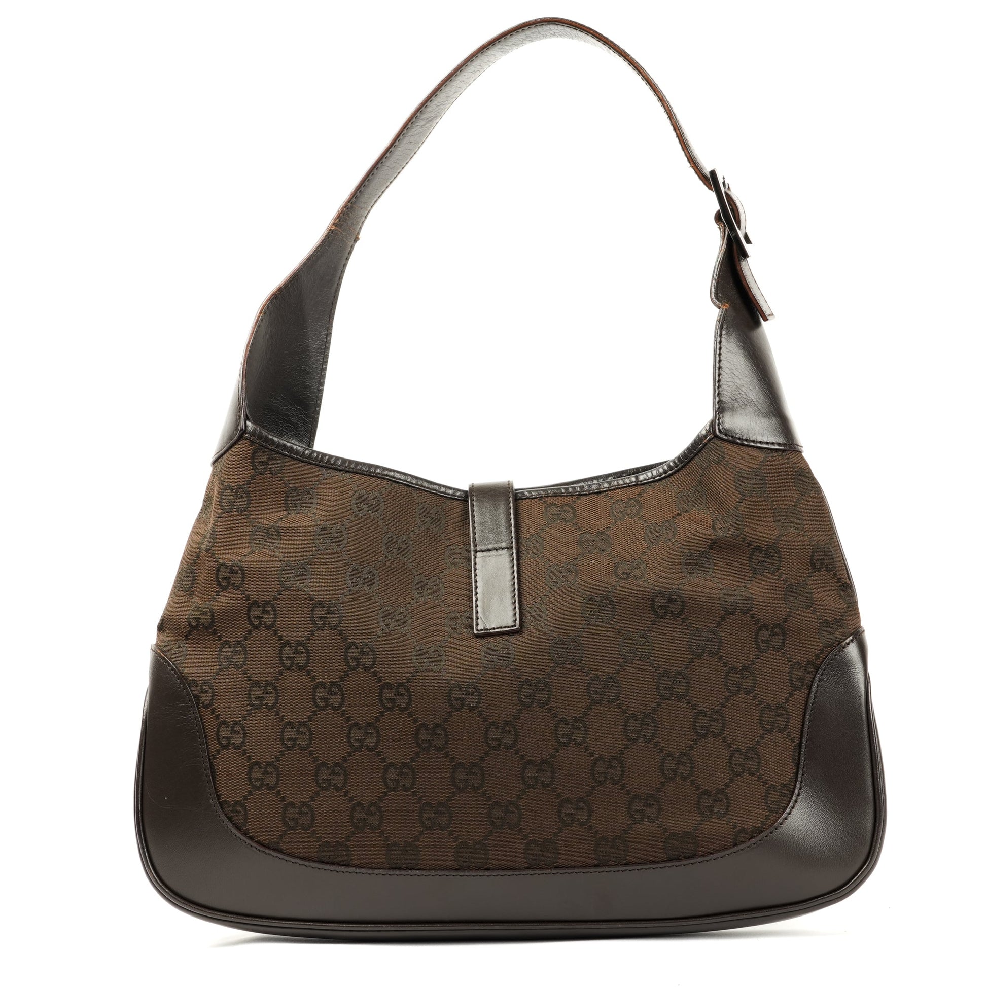 Gucci Jackie Brown GG Canvas Shoulder Bag - Silver Hardware - St. Luxe