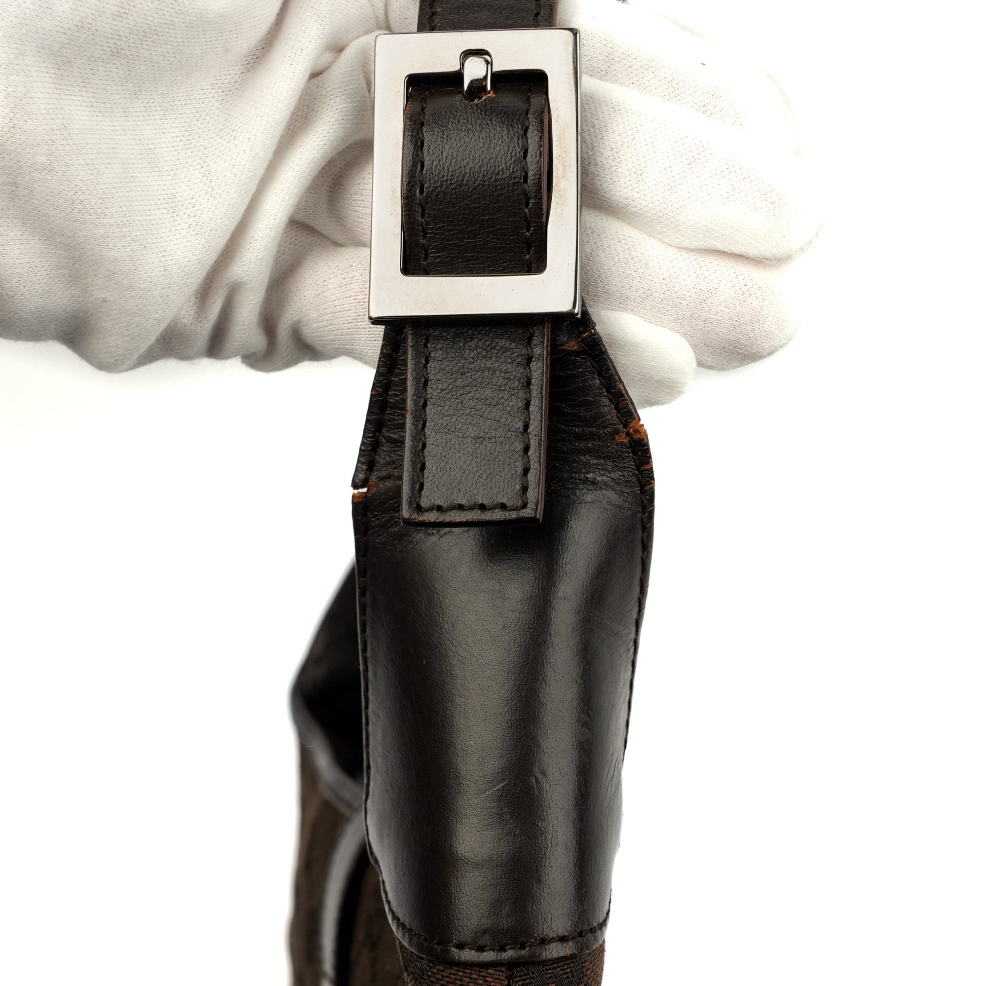 Gucci Jackie Brown GG Canvas Shoulder Bag - Silver Hardware - St. Luxe
