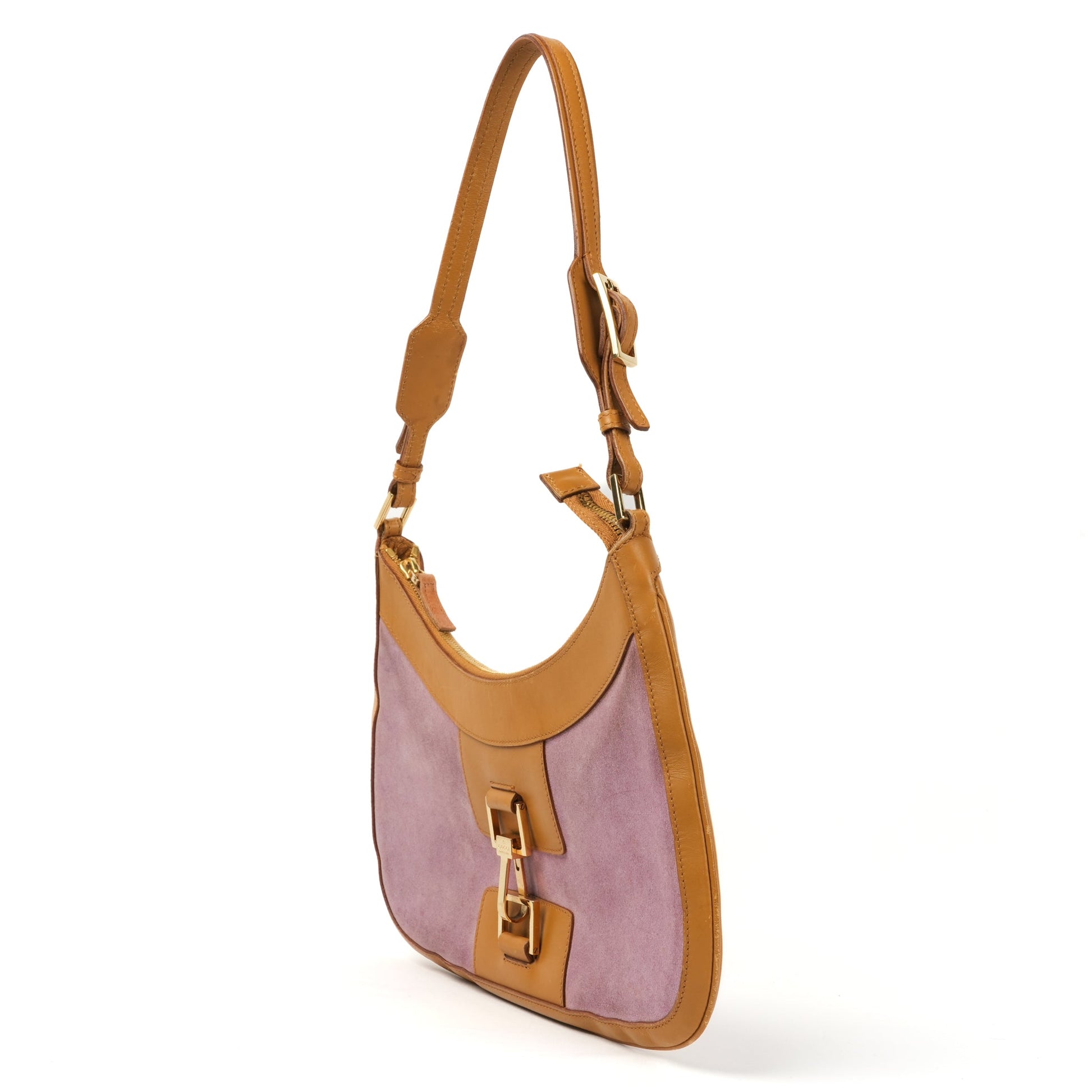 Gucci - Jackie Pink Suede Shoulder Bag - St. Luxe