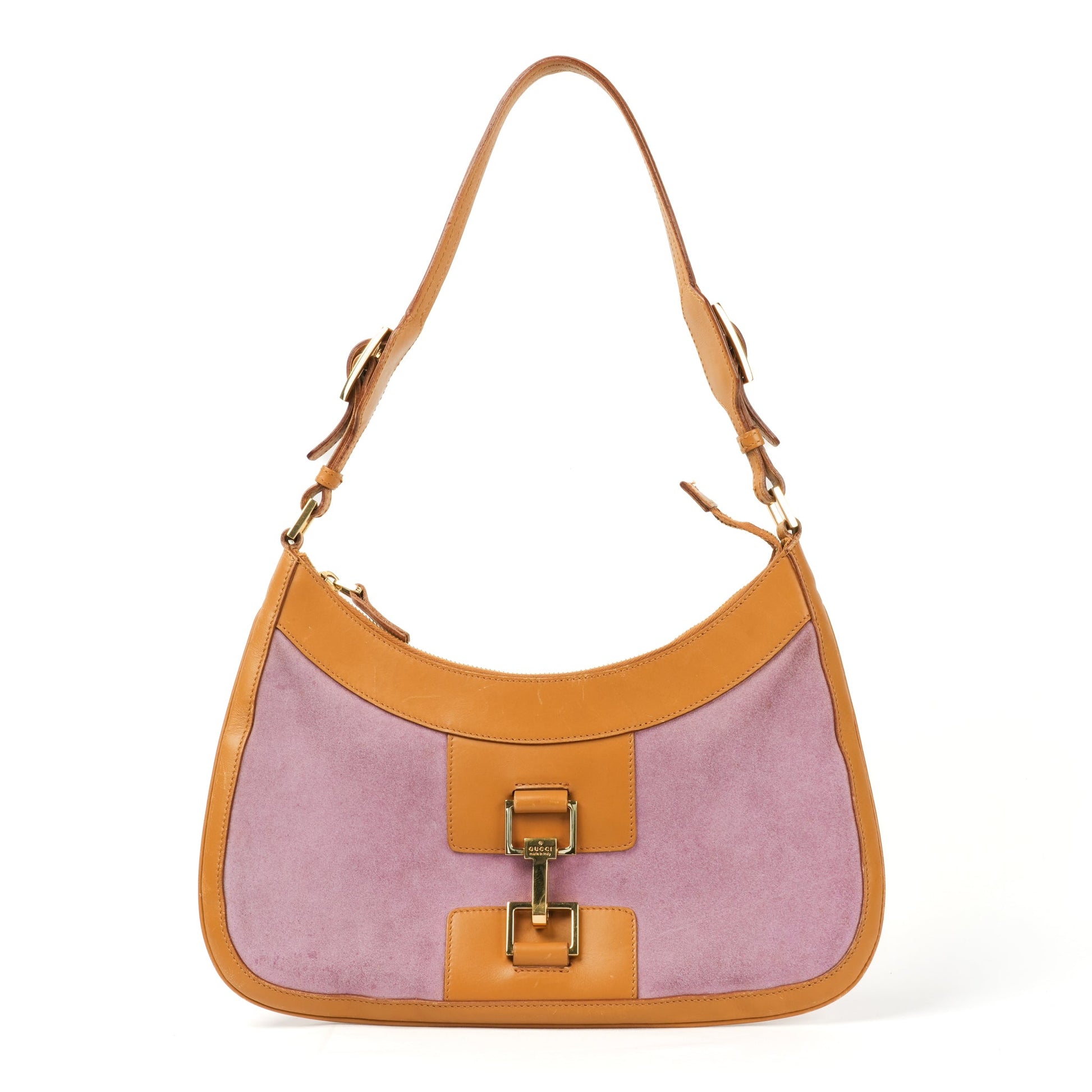 Gucci - Jackie Pink Suede Shoulder Bag - St. Luxe