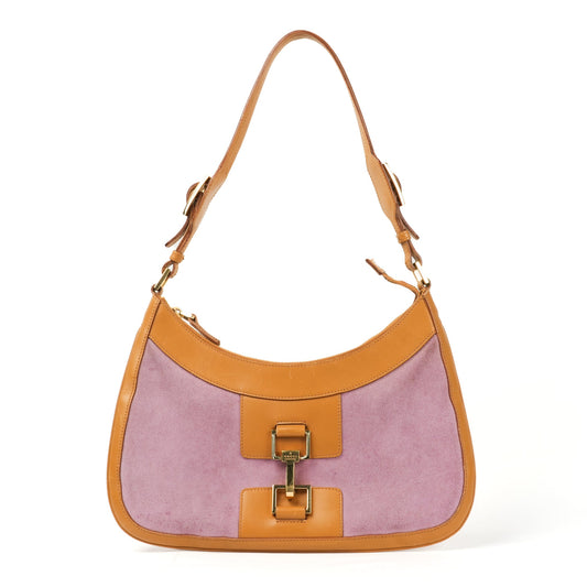 Gucci - Jackie Pink Suede Shoulder Bag - St. Luxe