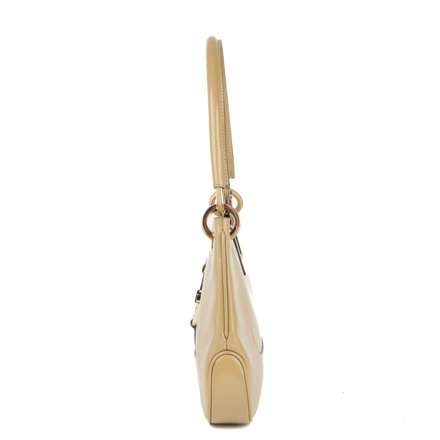 Gucci Jackie Shoulder Bag in Beige Gloss Leather - St. Luxe