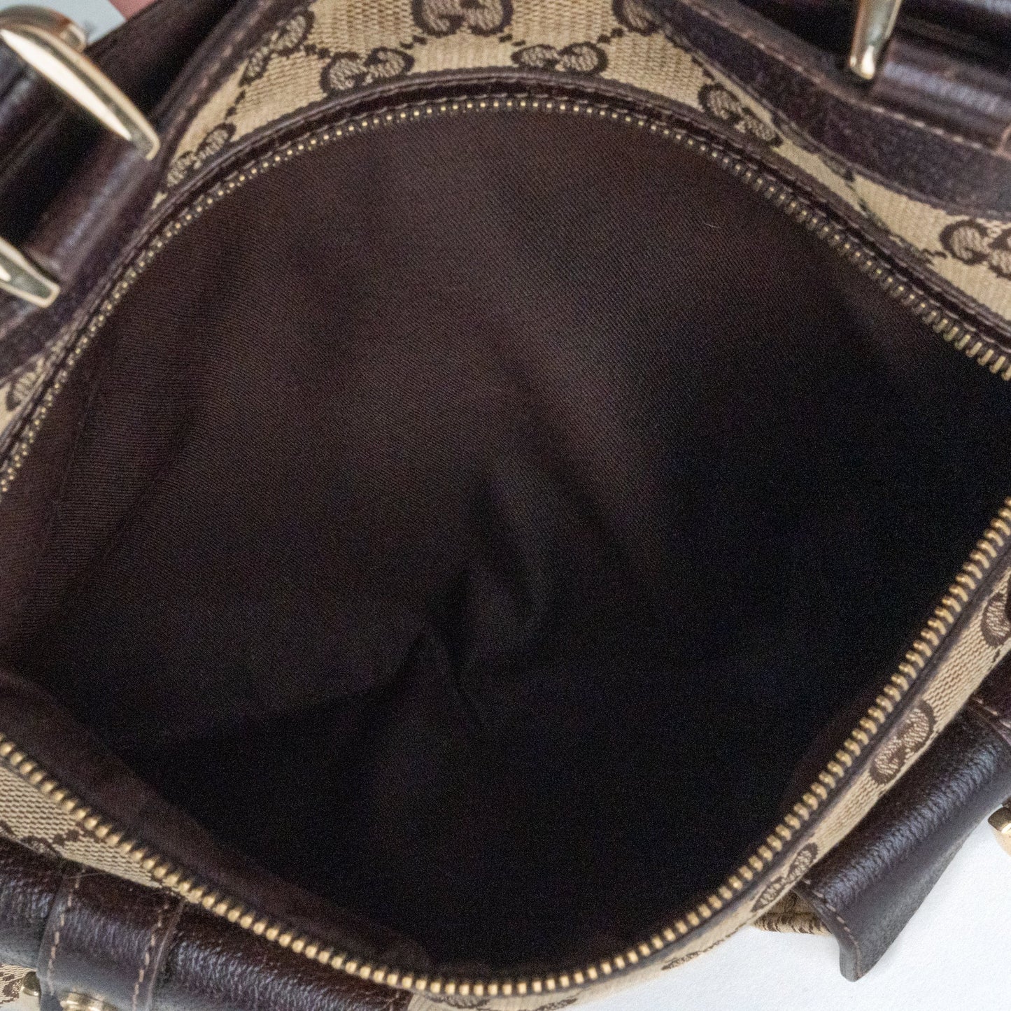Gucci Monogram Abbey D Ring Tote Brown - St. Luxe
