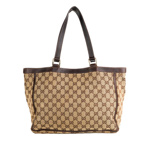 Gucci Monogram Abbey D Ring Tote Brown - St. Luxe