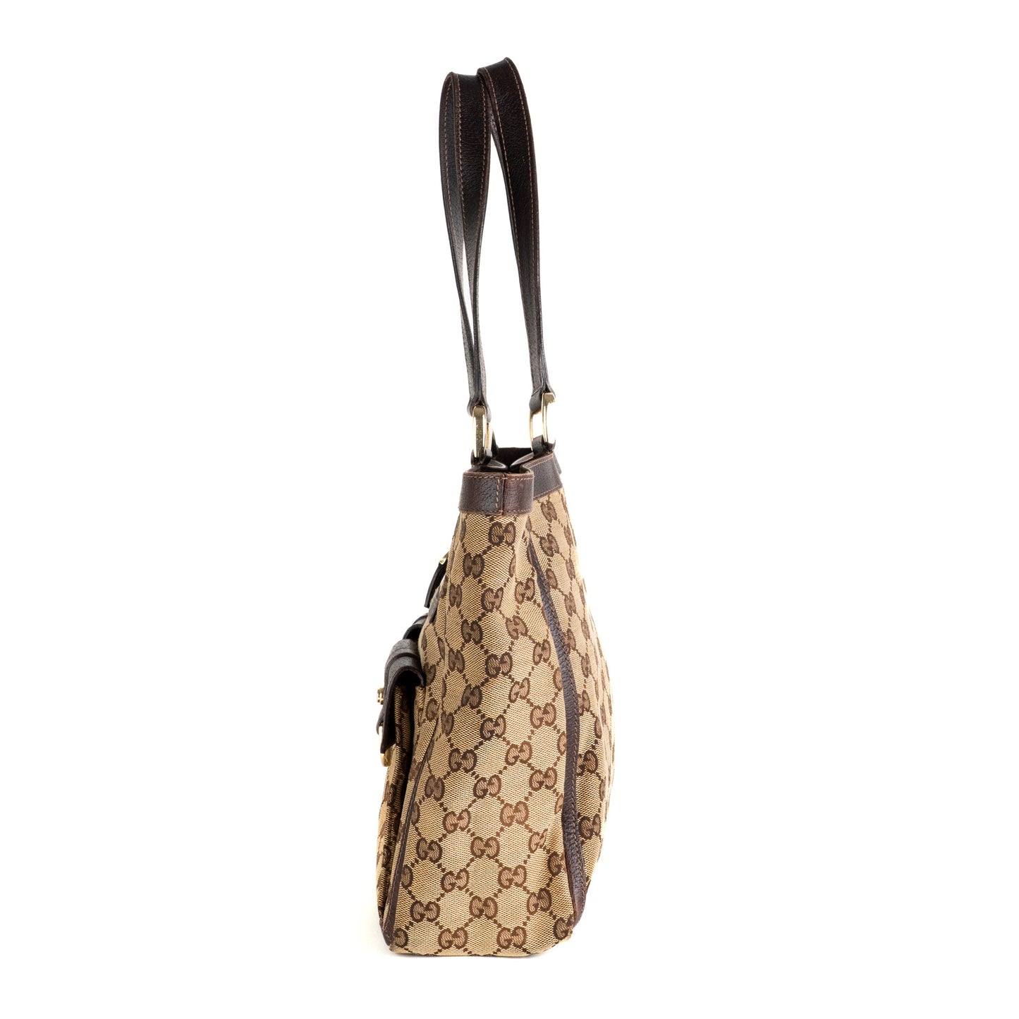 Gucci Monogram Abbey D Ring Tote Brown - St. Luxe