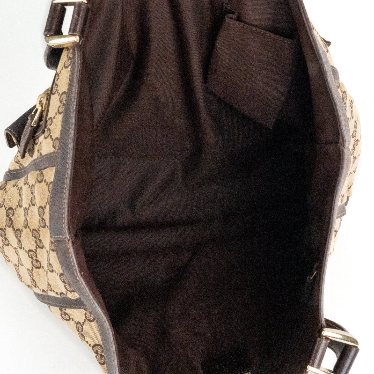 Gucci Monogram Abbey D Ring Tote Brown - St. Luxe