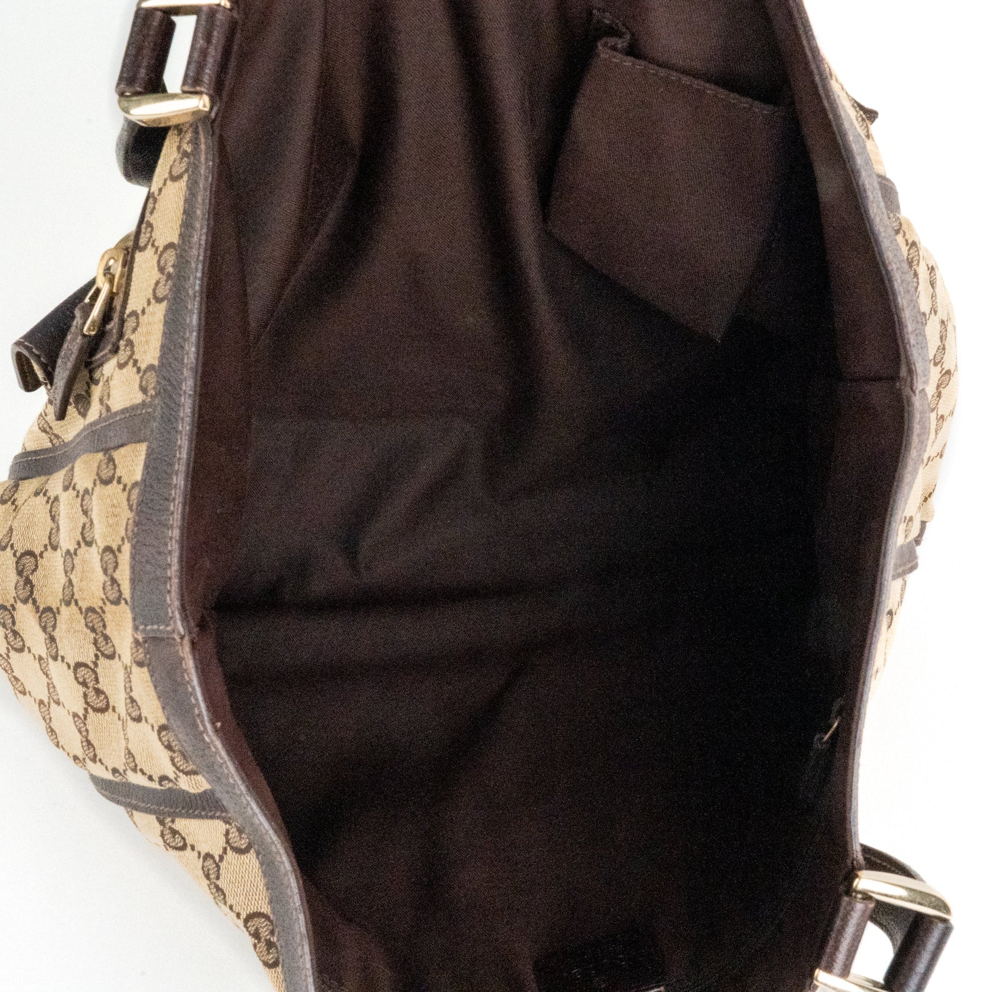 Gucci Monogram Abbey D Ring Tote Brown - St. Luxe