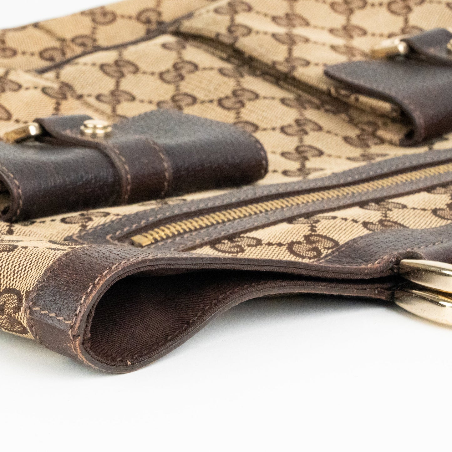 Gucci Monogram Abbey D Ring Tote Brown - St. Luxe