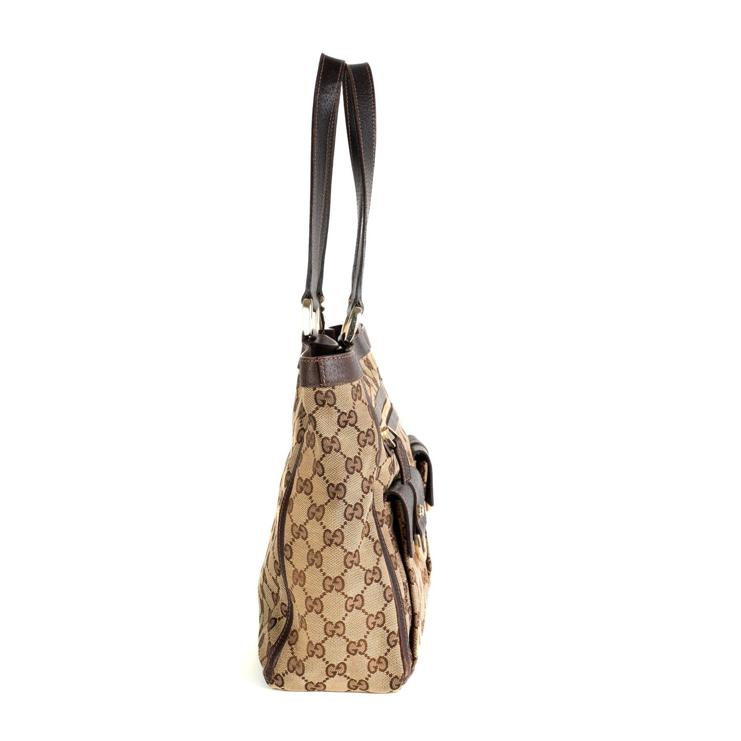 Gucci Monogram Abbey D Ring Tote Brown - St. Luxe