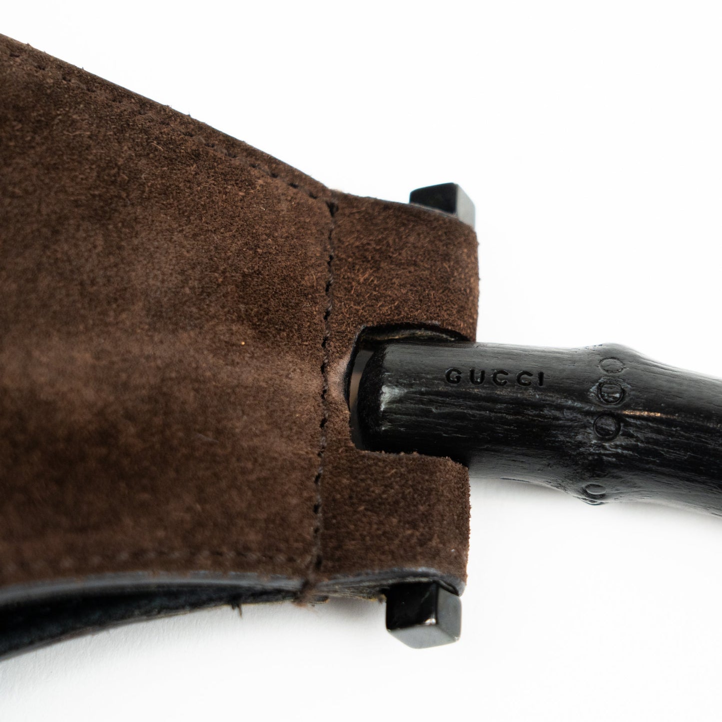 Gucci Suede Bamboo Shoulder Bag - St. Luxe