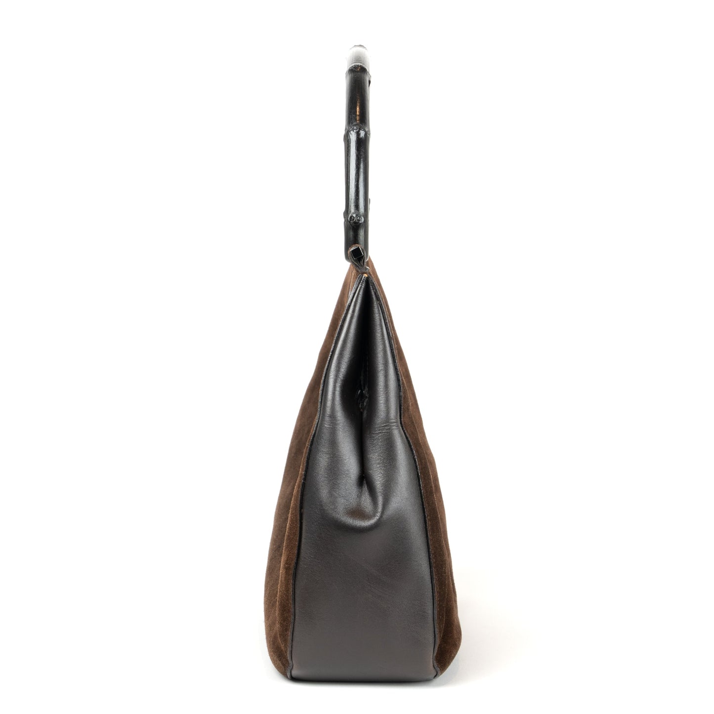 Gucci Suede Bamboo Shoulder Bag - St. Luxe