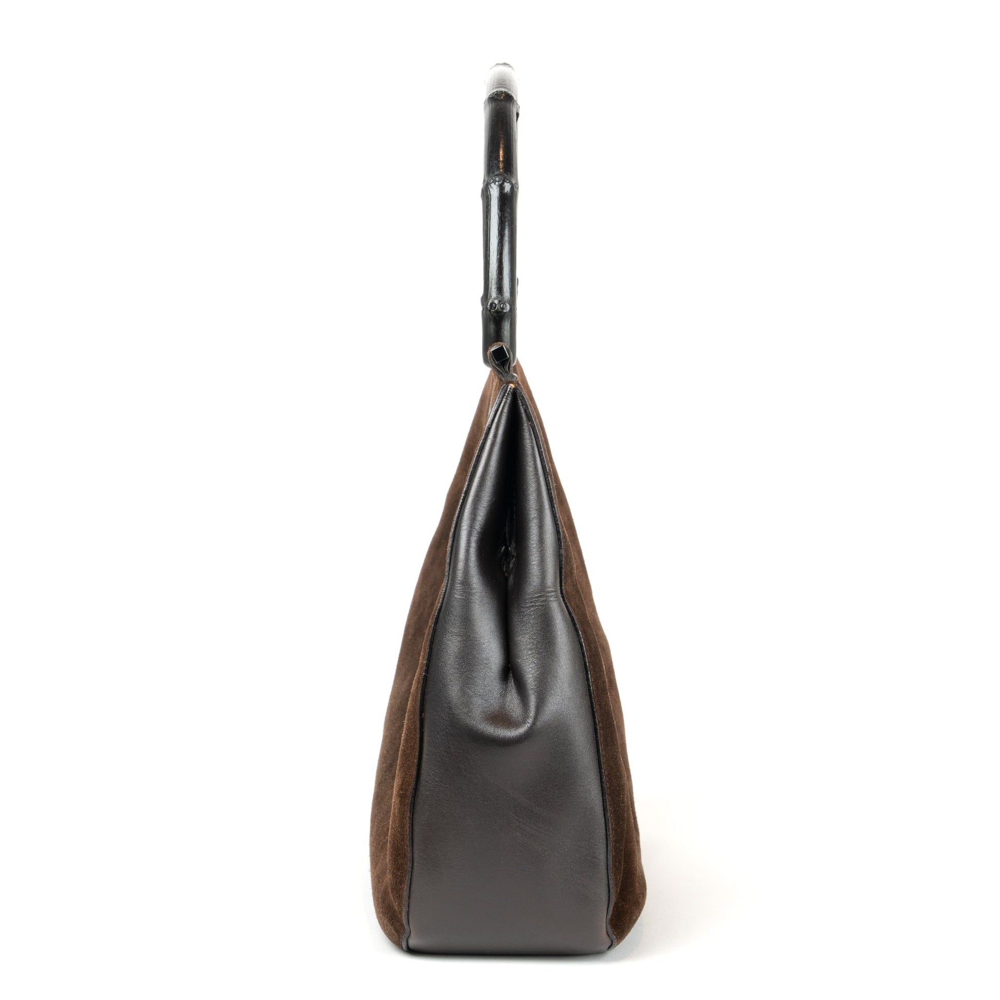 Gucci Suede Bamboo Shoulder Bag - St. Luxe