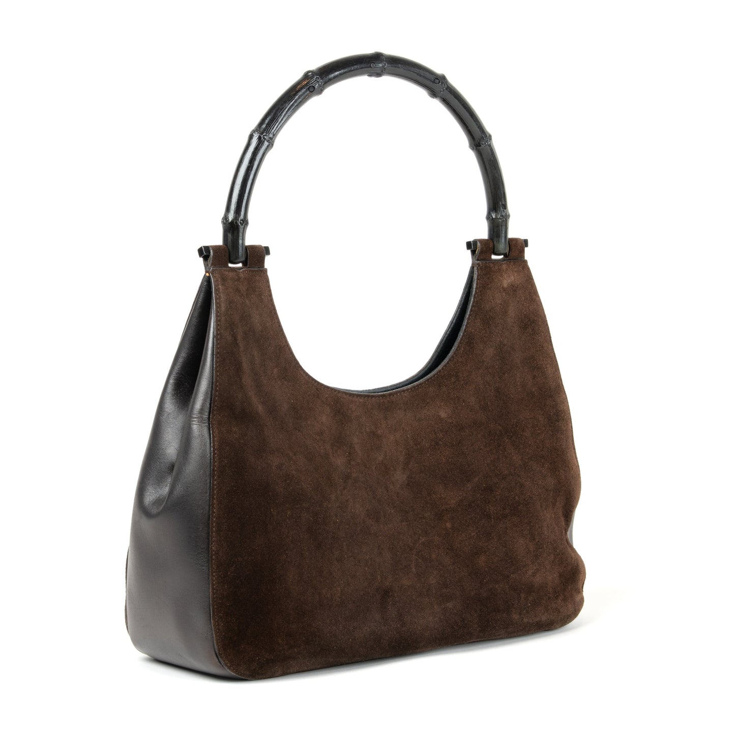 Gucci Suede Bamboo Shoulder Bag - St. Luxe