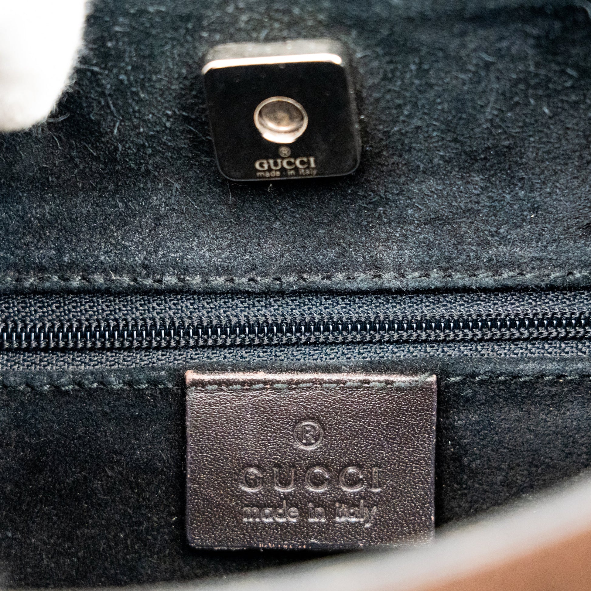 Gucci Suede Bamboo Shoulder Bag - St. Luxe