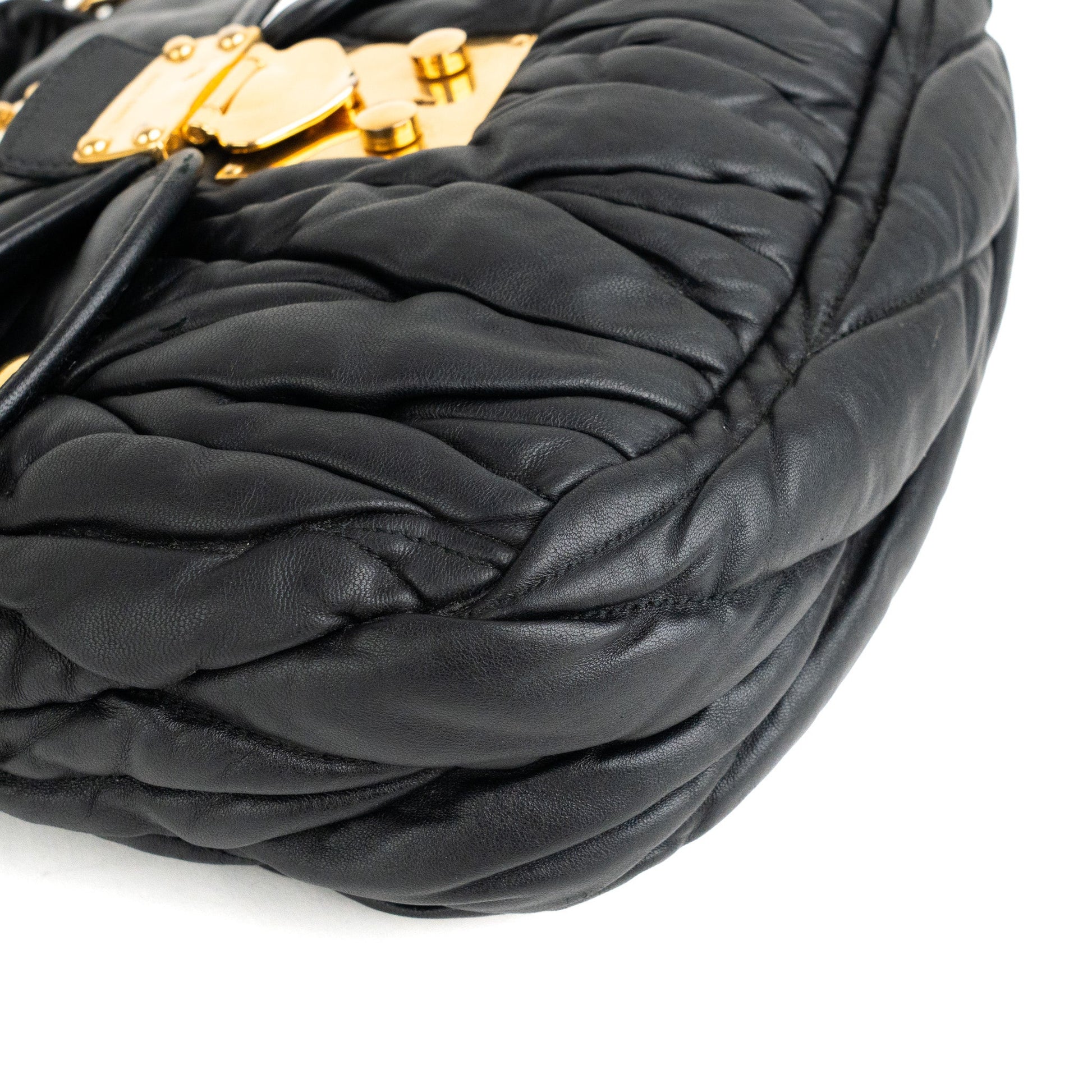 Miu Miu Matelassé Nappa Leather Coffer Hobo Bag - St. Luxe