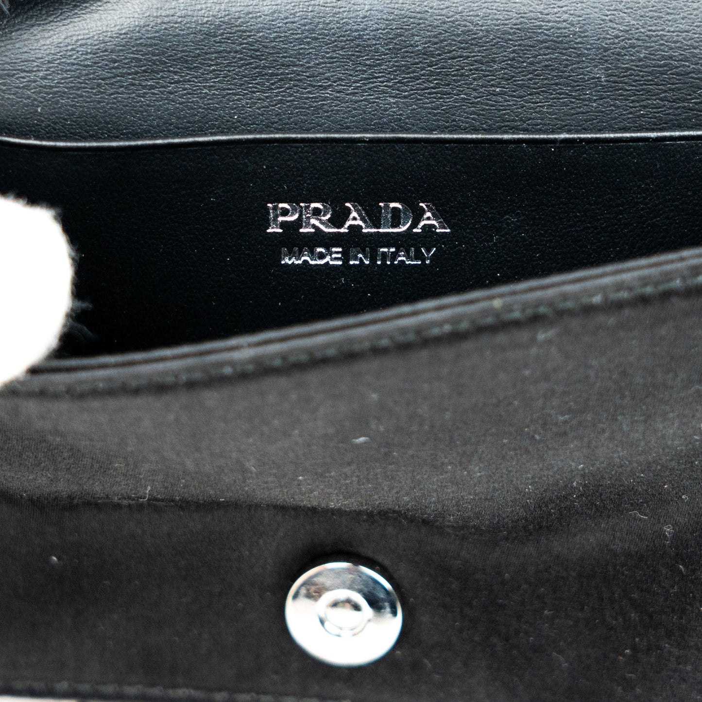 Prada Crystal Leather Chain Card Holder - St. Luxe