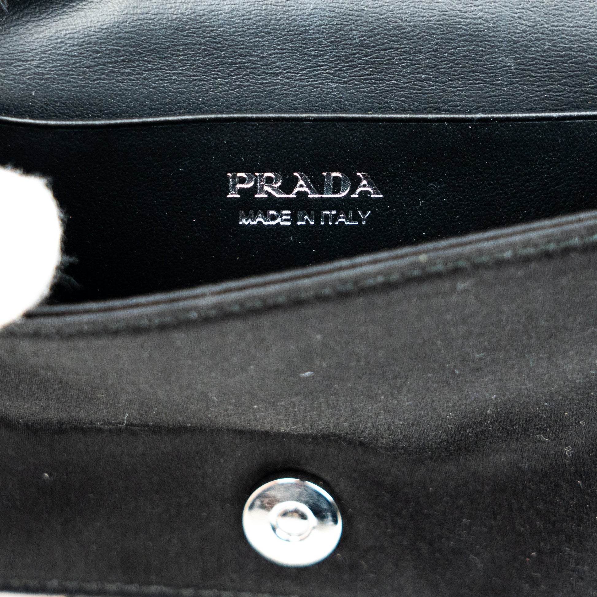 Prada Crystal Leather Chain Card Holder - St. Luxe