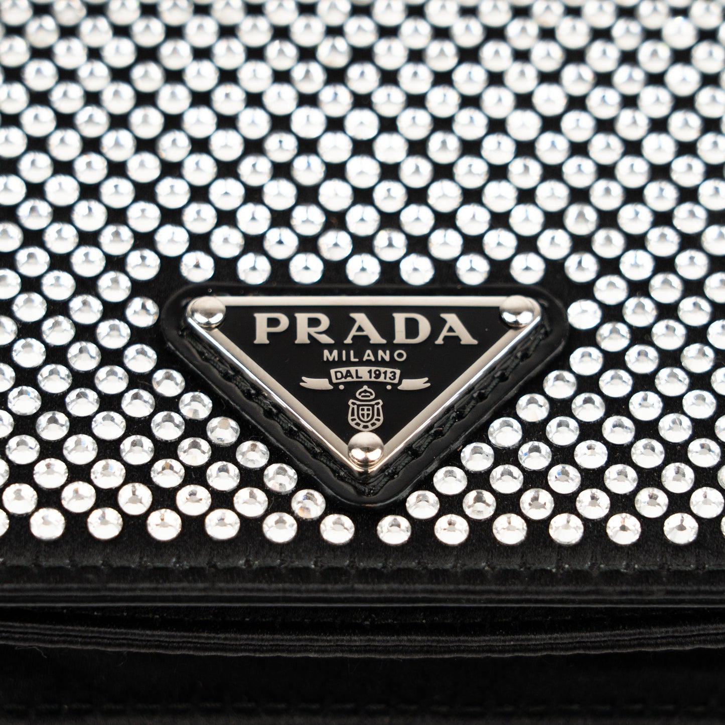 Prada Crystal Leather Chain Card Holder - St. Luxe