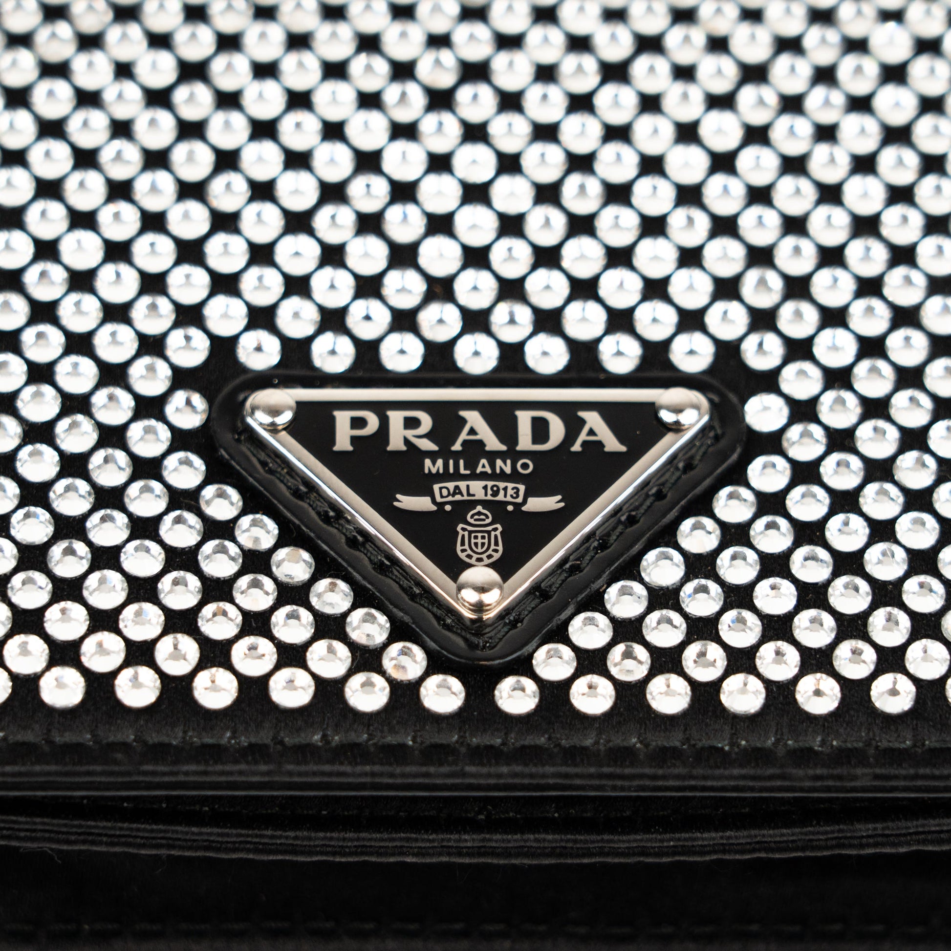 Prada Crystal Leather Chain Card Holder - St. Luxe