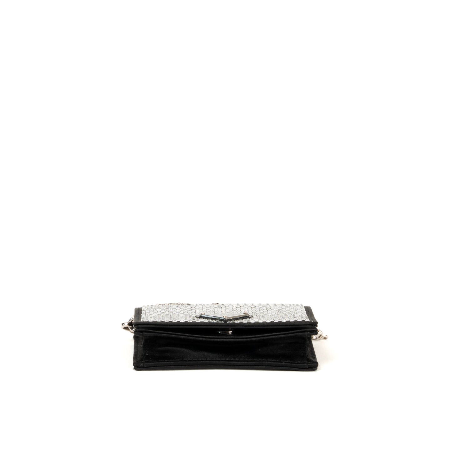 Prada Crystal Leather Chain Card Holder - St. Luxe