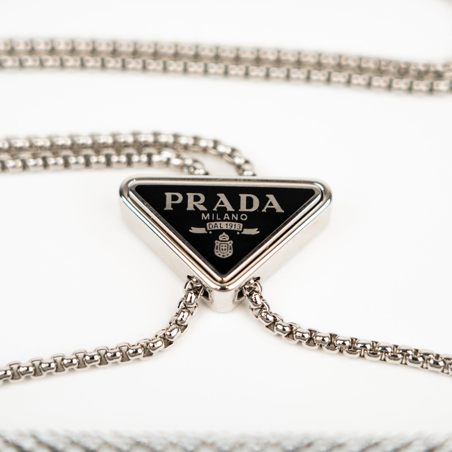 Prada Crystal Leather Chain Card Holder - St. Luxe