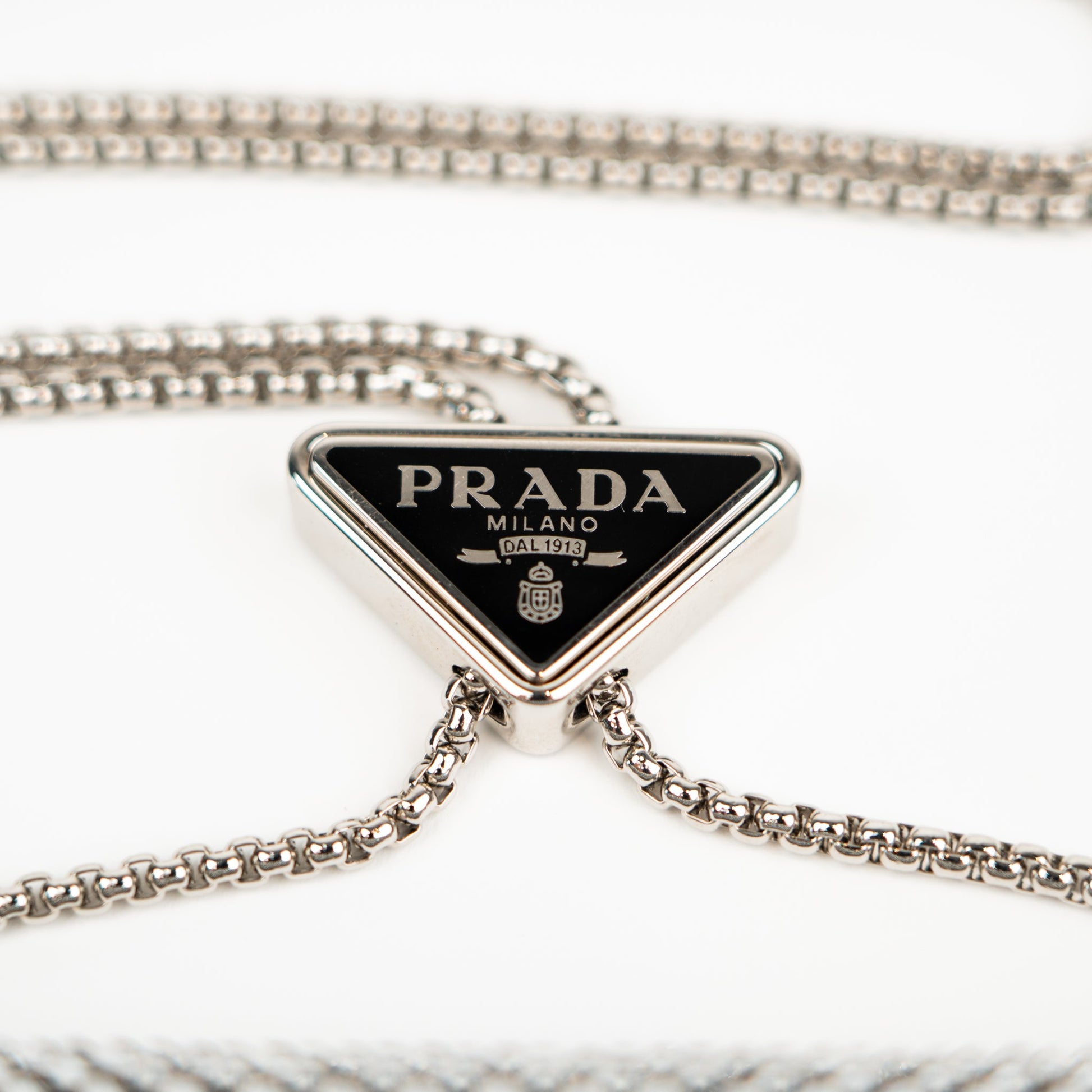 Prada Crystal Leather Chain Card Holder - St. Luxe