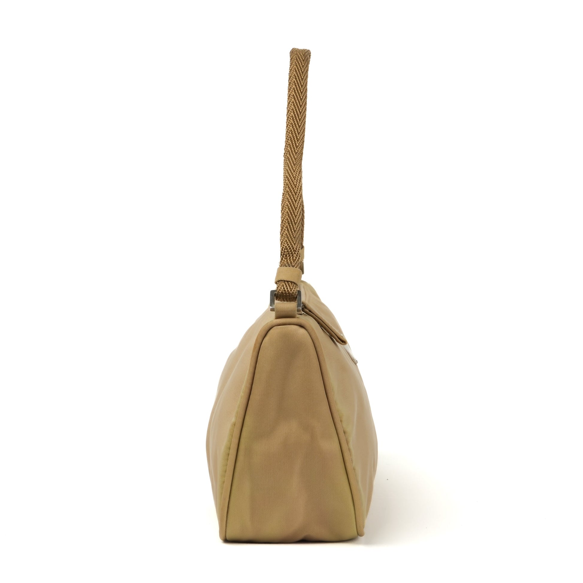 Prada Nylon Pochette - Beige with Silver Hardware - St. Luxe
