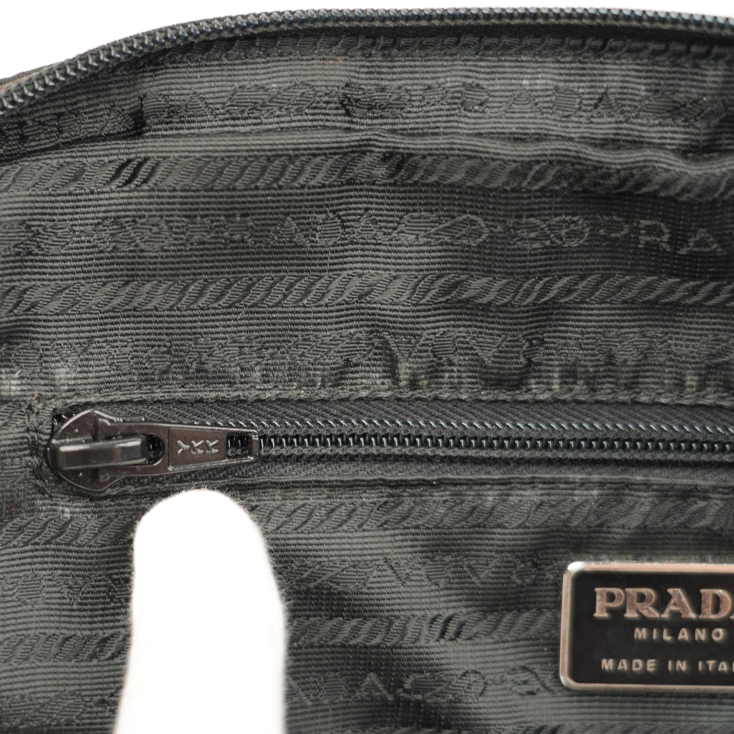 Prada Tessuto Black Nylon Handbag with Logo Plate - St. Luxe
