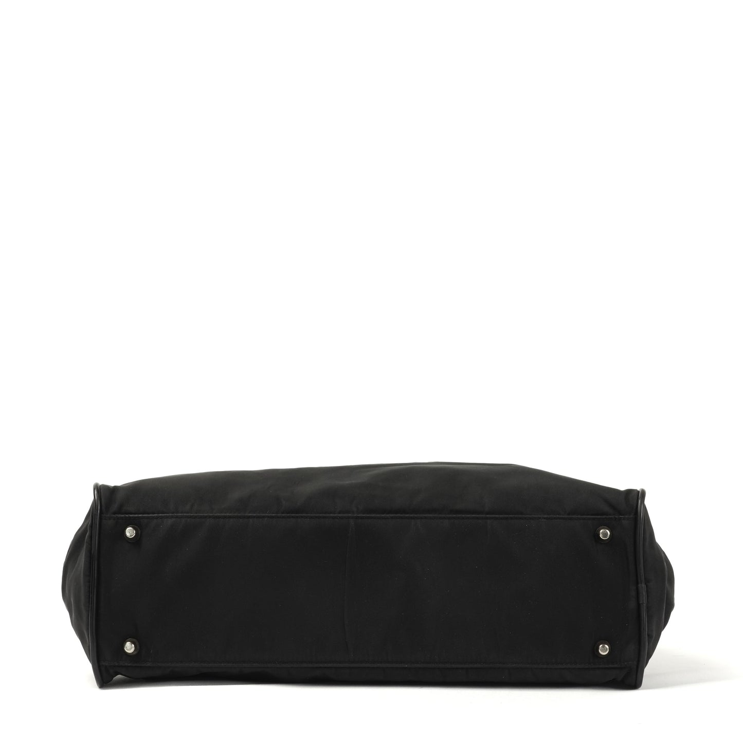 Prada Tessuto Black Nylon Handbag with Logo Plate - St. Luxe