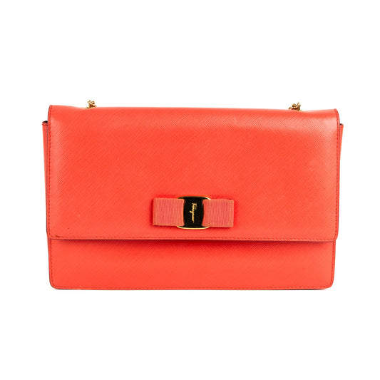 Salvatore Ferragamo Vara Bow Chain Shoulder Bag - St. Luxe